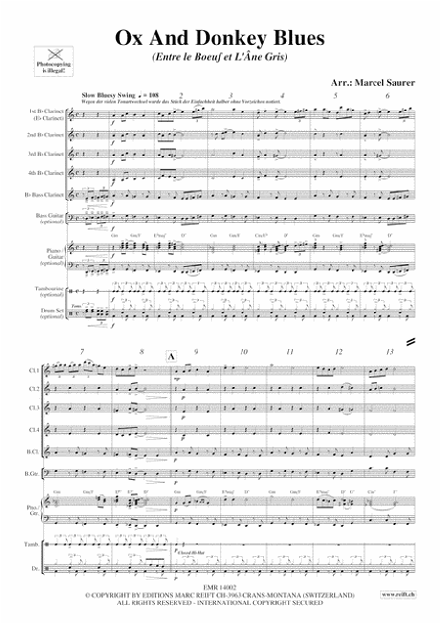 Ox And Donkey Blues Ox And Donkey Blues Clarinet Quintet scores gallery preview page 4