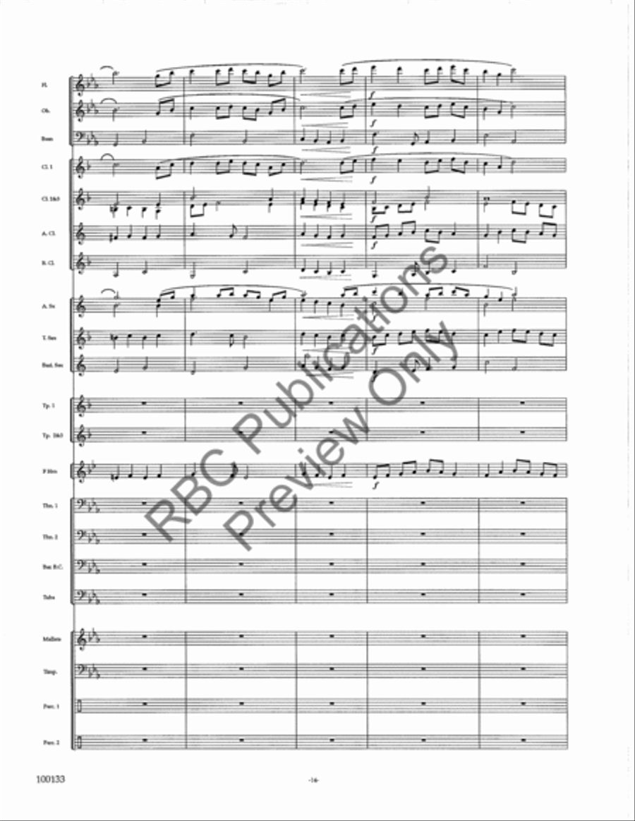 Along The Rio Grande (Score) Concert Band scores gallery preview page 17