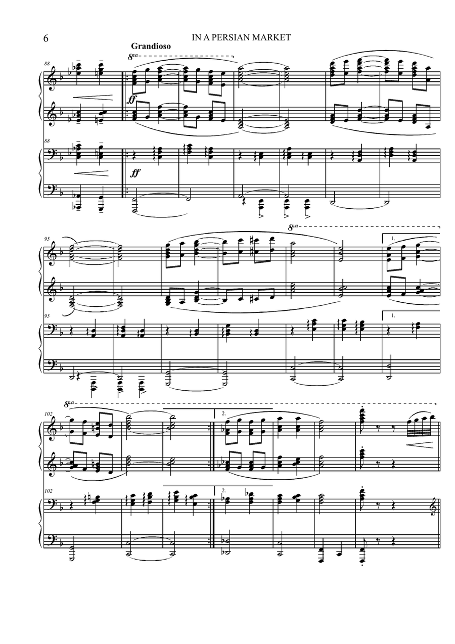 IN A PERSIAN MARKET (Piano 4-hands) Piano Duet scores gallery preview page 6