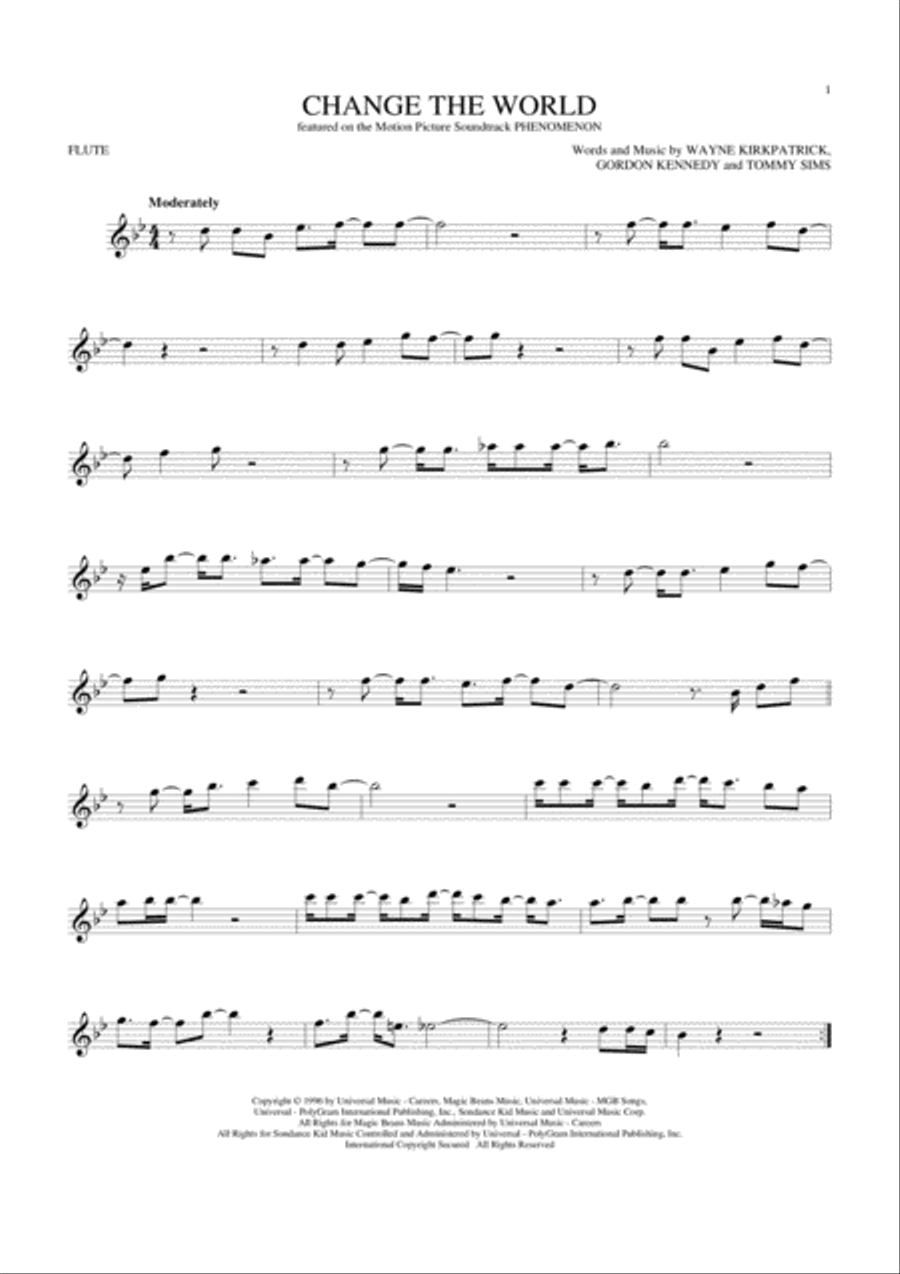 Change The World Flute Solo scores gallery preview page 1