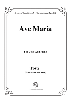 Book cover for Tosti-Ave Maria, for Cello and Piano