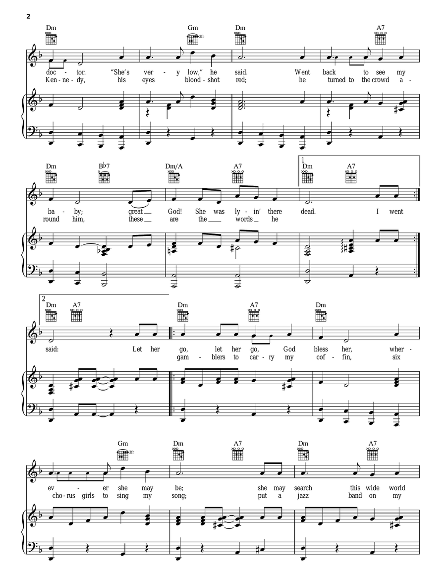 Saint James Infirmary Saint James Infirmary Piano, Vocal, Guitar scores gallery preview page 2