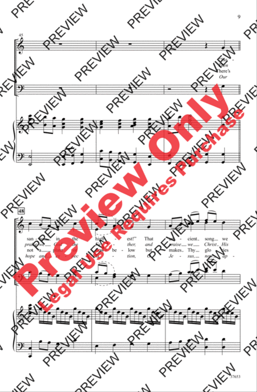Hosanna, Loud Hosanna Hosanna, Loud Hosanna 4-Part scores gallery preview page 9