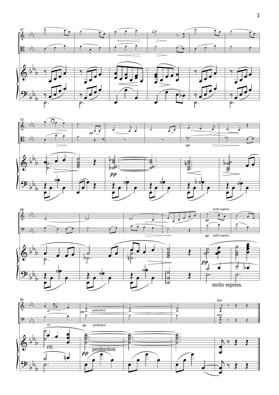 Brahms Lullaby, for piano trio, PB102 Piano Trio scores gallery preview page 3