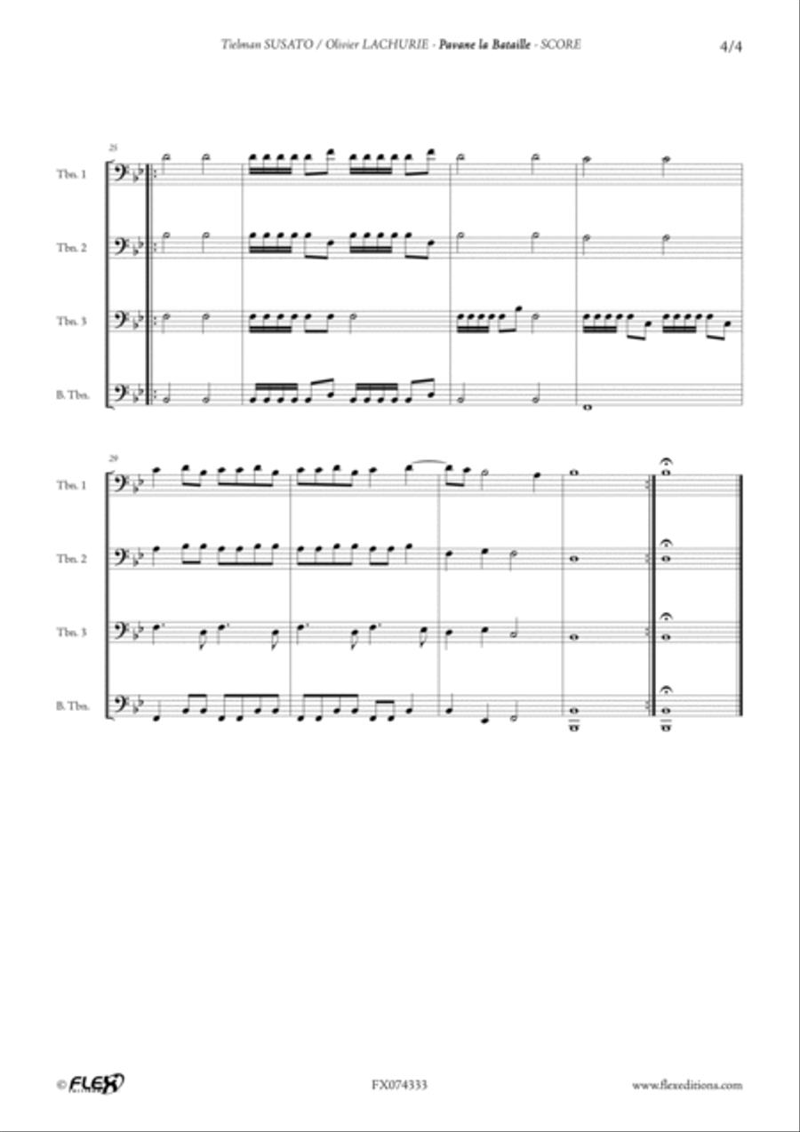Pavane la Bataille Trombone scores gallery preview page 4