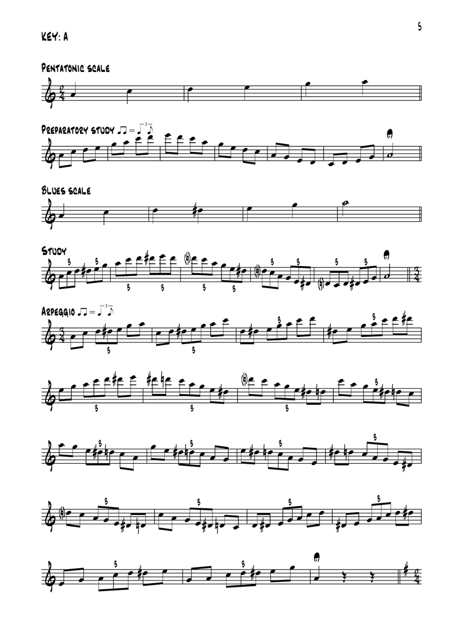 12 PENTATONICS & BLUES SCALE FOR SAXOPHONES Saxophone scores gallery preview page 6