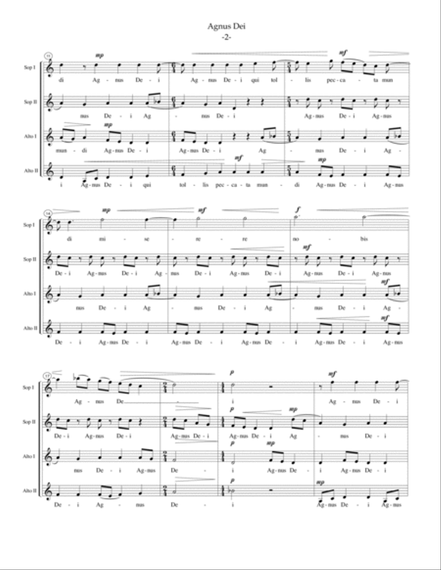 3 Meditations - Agnus Dei; Beautus Vir; Jubilate Deo - SSAA SSAA scores gallery preview page 3