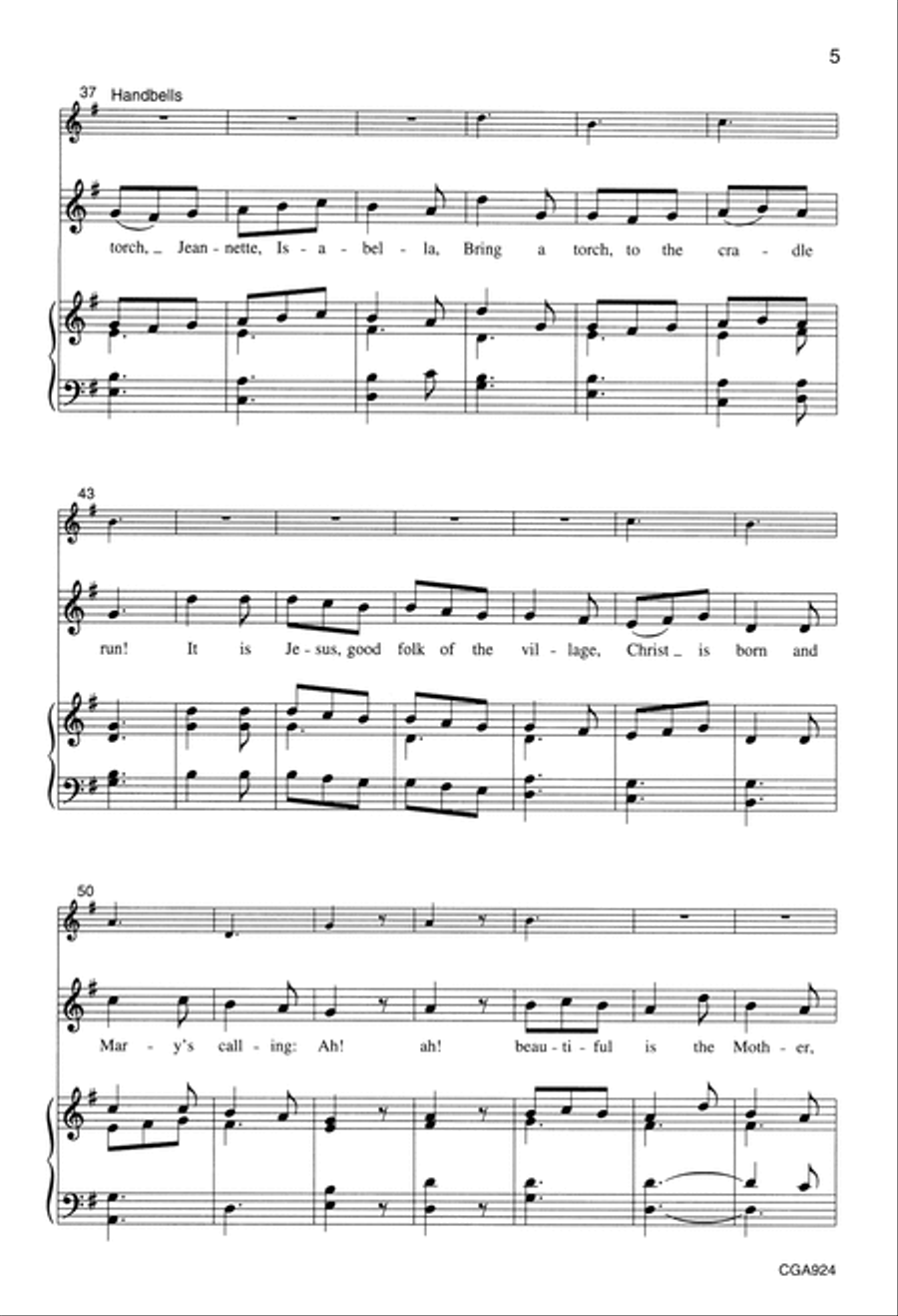 Bring a Torch, Jeannette, Isabella (Two-part) Unison Choir scores gallery preview page 5