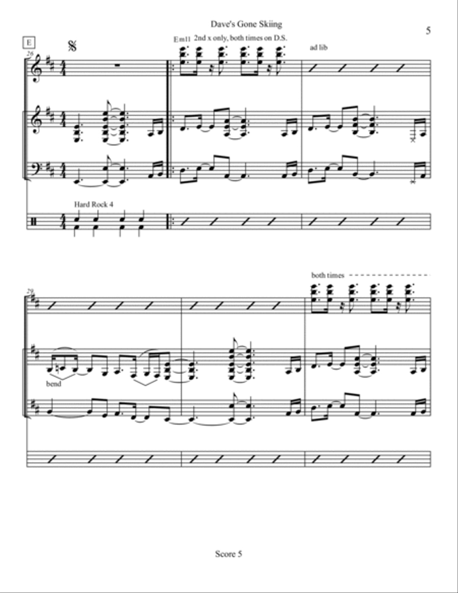 Dave's Gone Skiing Jazz Ensemble scores gallery preview page 5