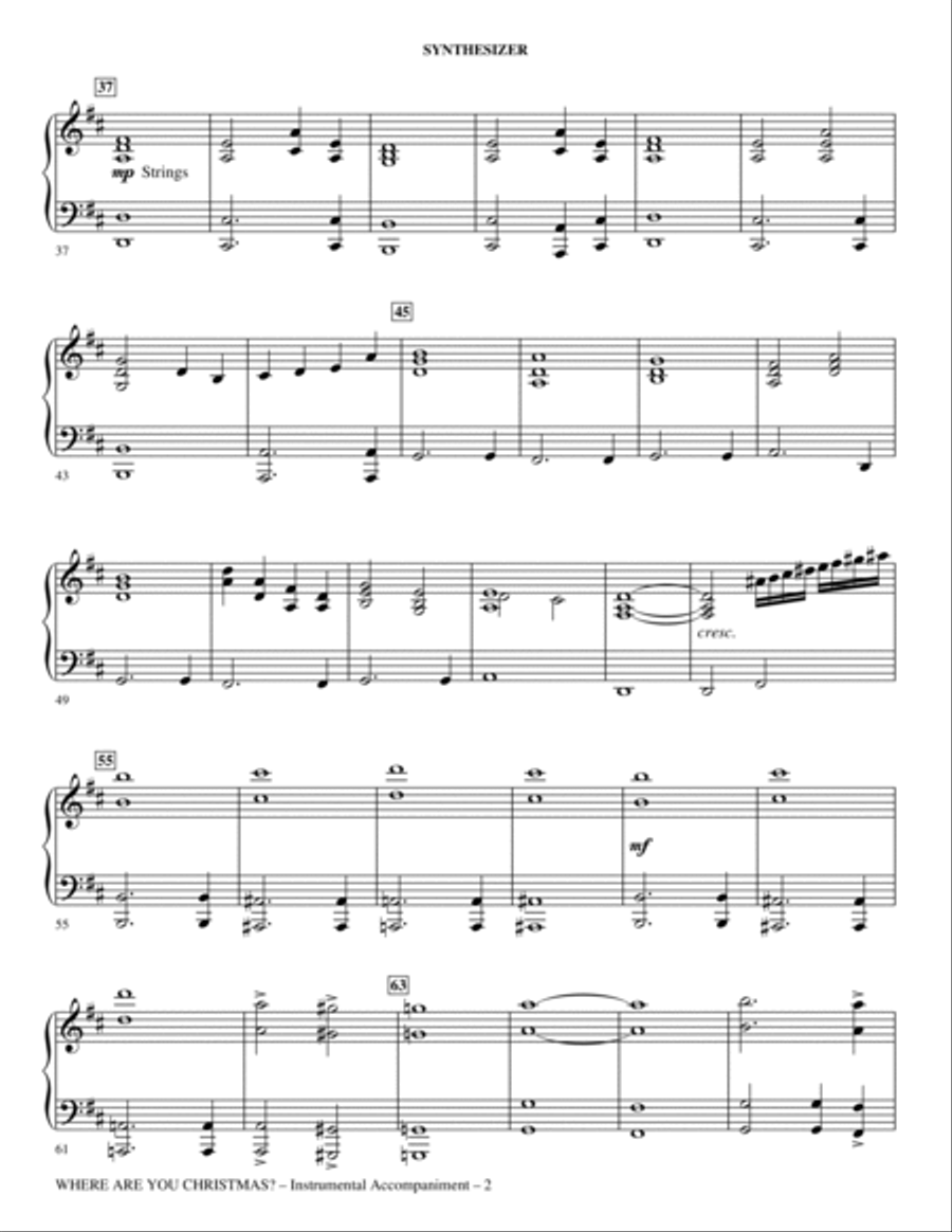 Where Are You Christmas? (arr. Mac Huff) (from How The Grinch Stole Christmas) - Synthesizer Choir scores gallery preview page 2