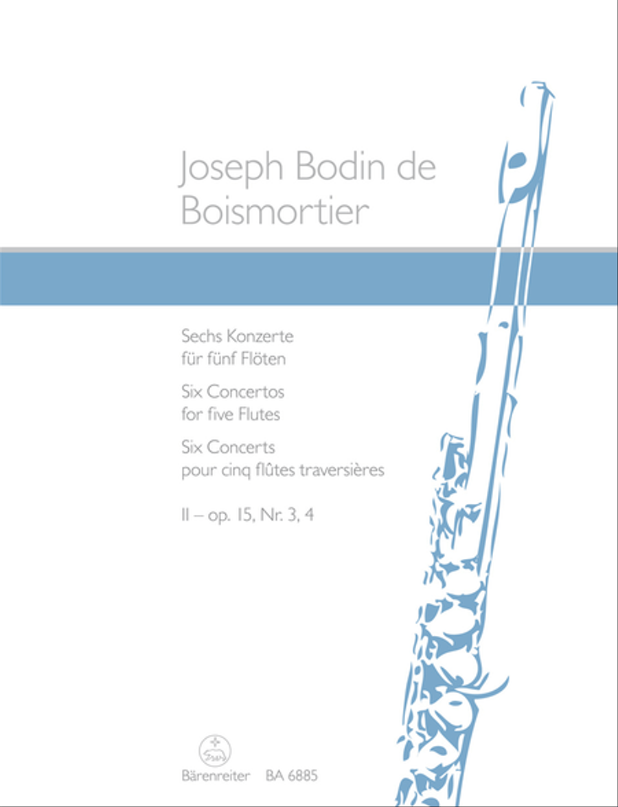 Six Concerts for five Flutes op. 15 Flute scores gallery preview page 1