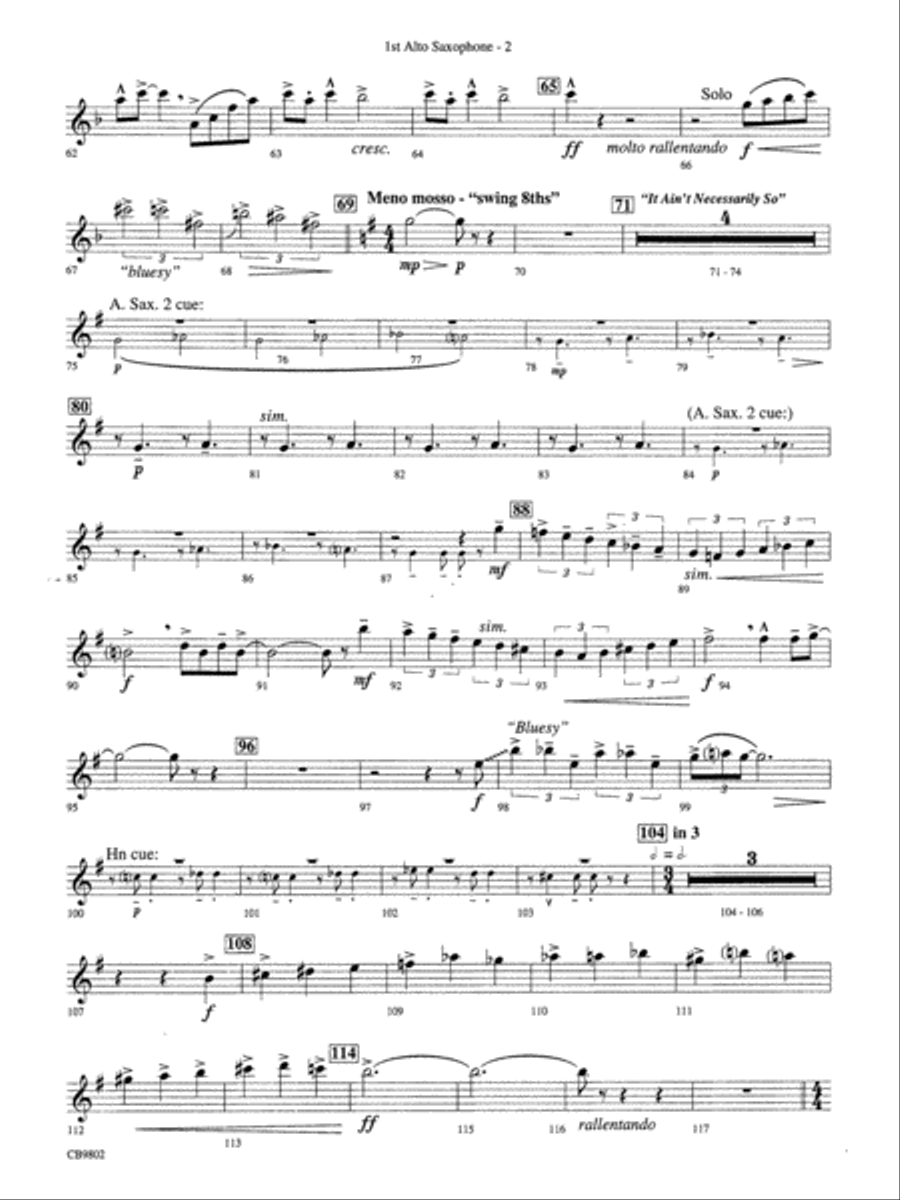 Porgy and Bess® (Medley): E-flat Alto Saxophone Concert Band scores gallery preview page 2