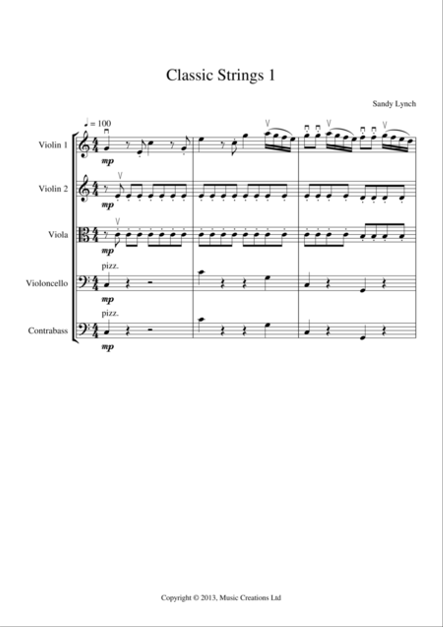 Classic Strings 1 Classic Strings 1 String Quartet scores gallery preview page 1