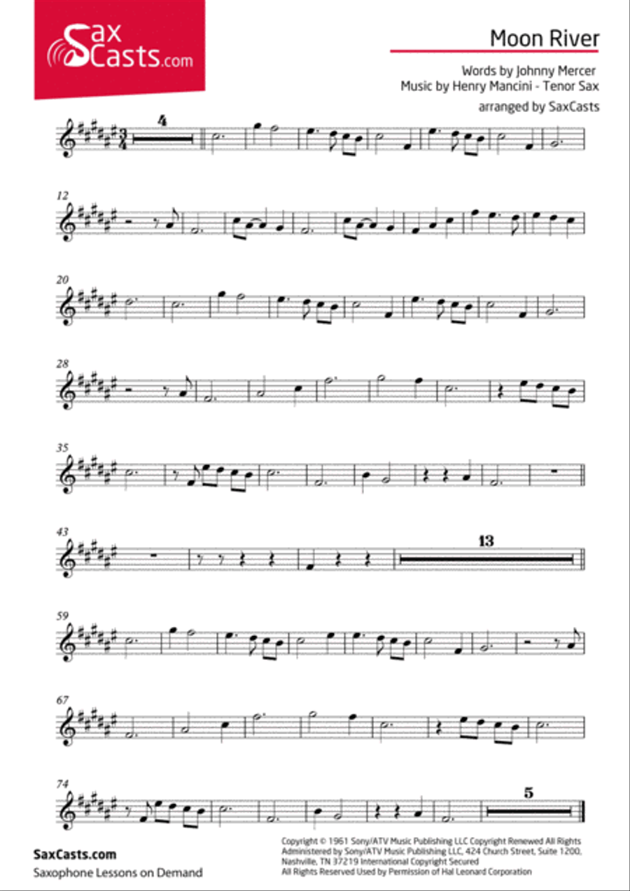 Moon River Small Ensemble scores gallery preview page 1