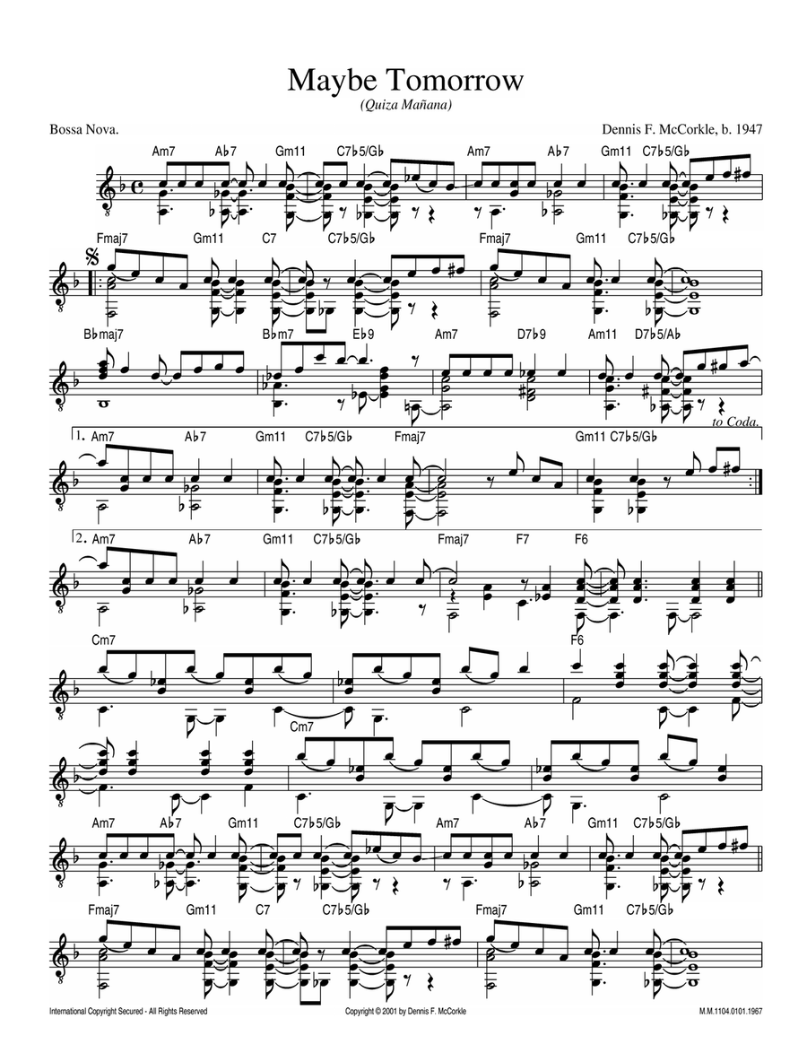 Maybe Tomorrow (Quiza Mañana) Electric Guitar scores gallery preview page 1