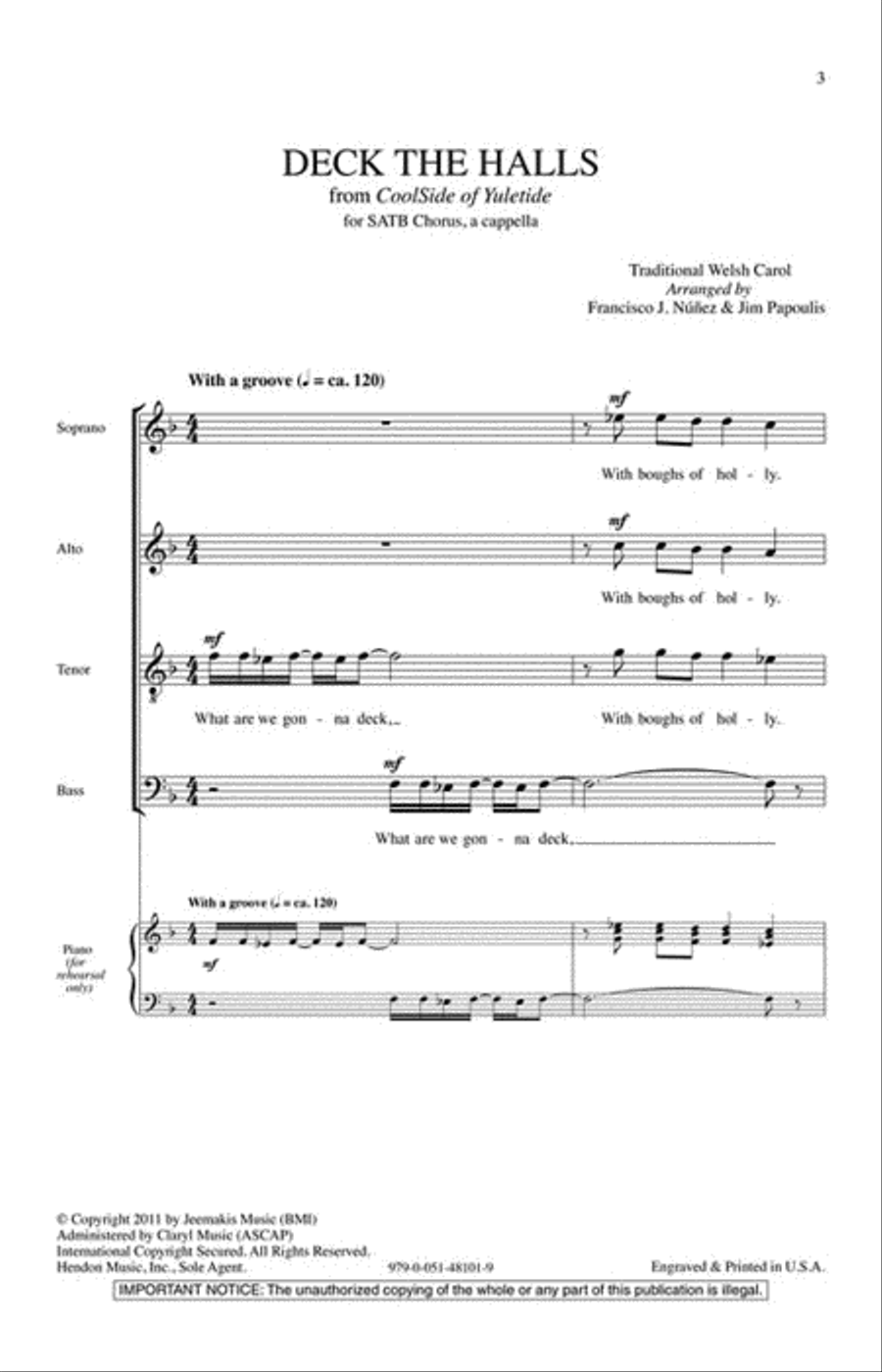 Deck the Halls 4-Part scores gallery preview page 2