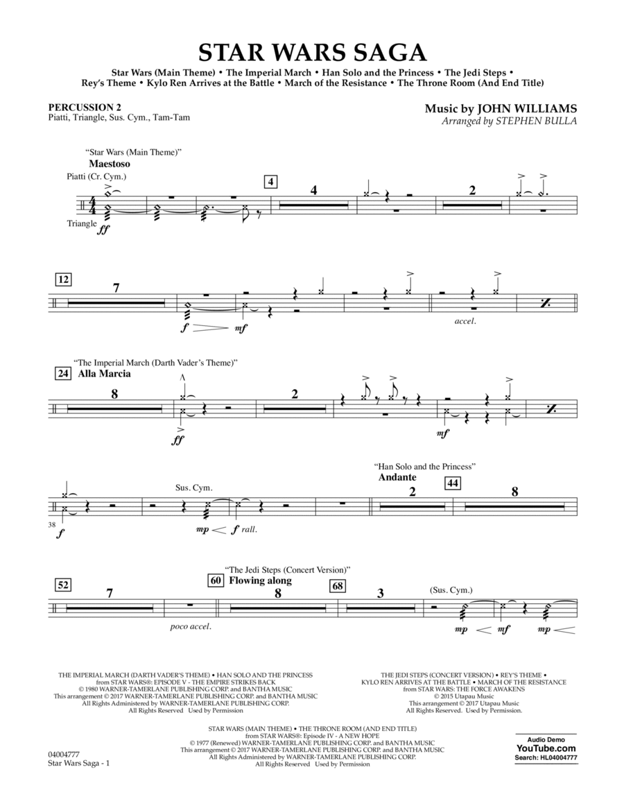 Star Wars Saga - Percussion 2 Percussion scores gallery preview page 1