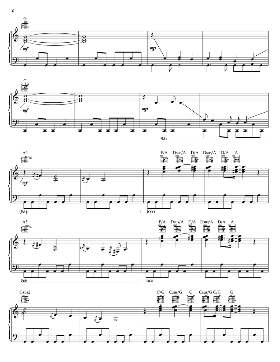 Miami Vice Piano Solo scores gallery preview page 2