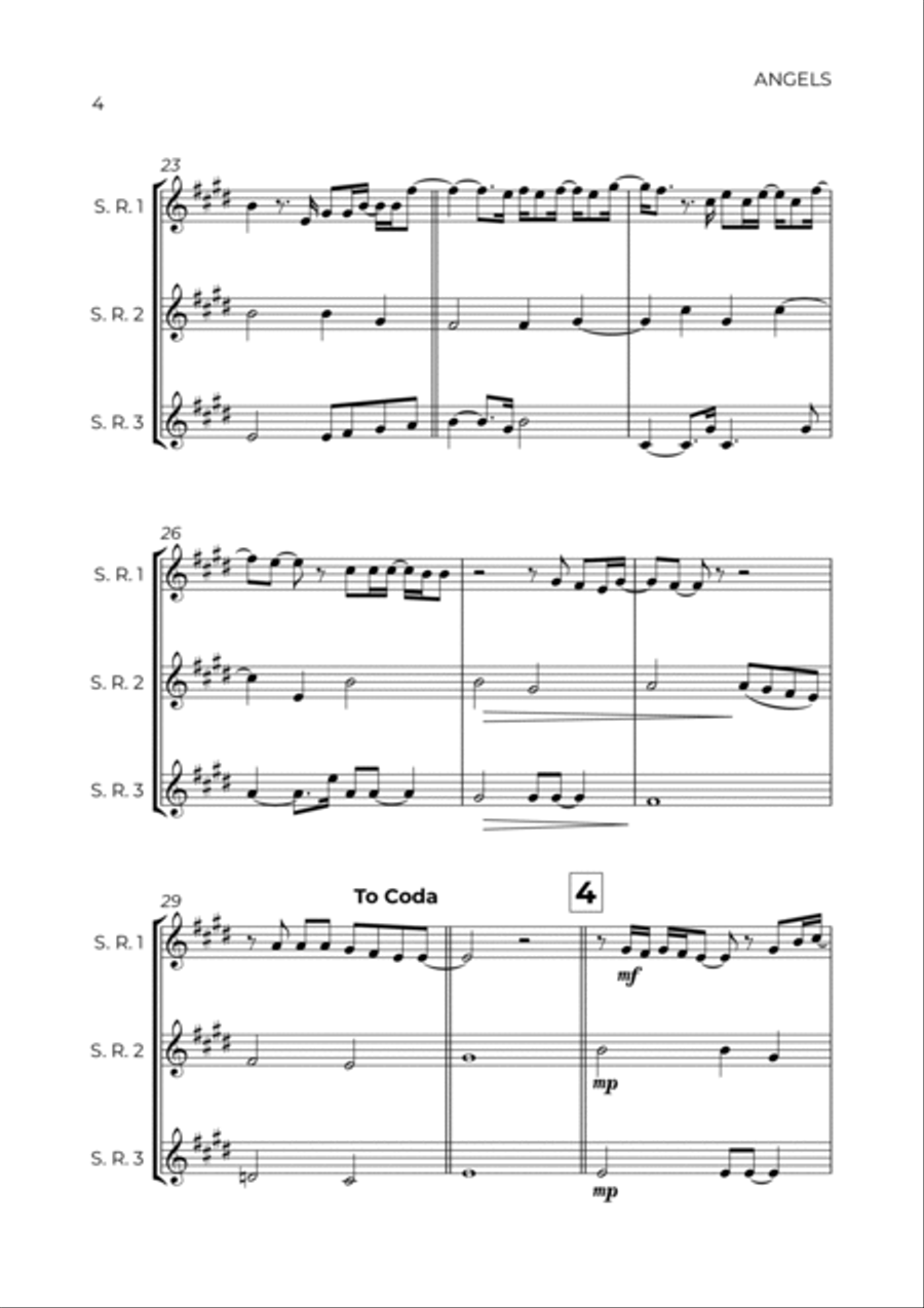 Angels Soprano Recorder scores gallery preview page 4