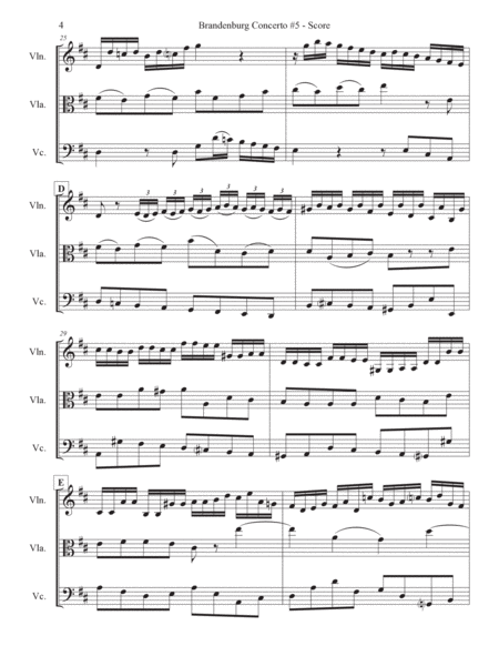 Brandenburg Concerto #5, 1st. Mvt. for String Trio image number null