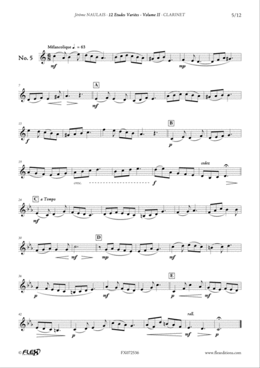 12 Etudes Variees - Volume II B-Flat Clarinet scores gallery preview page 6