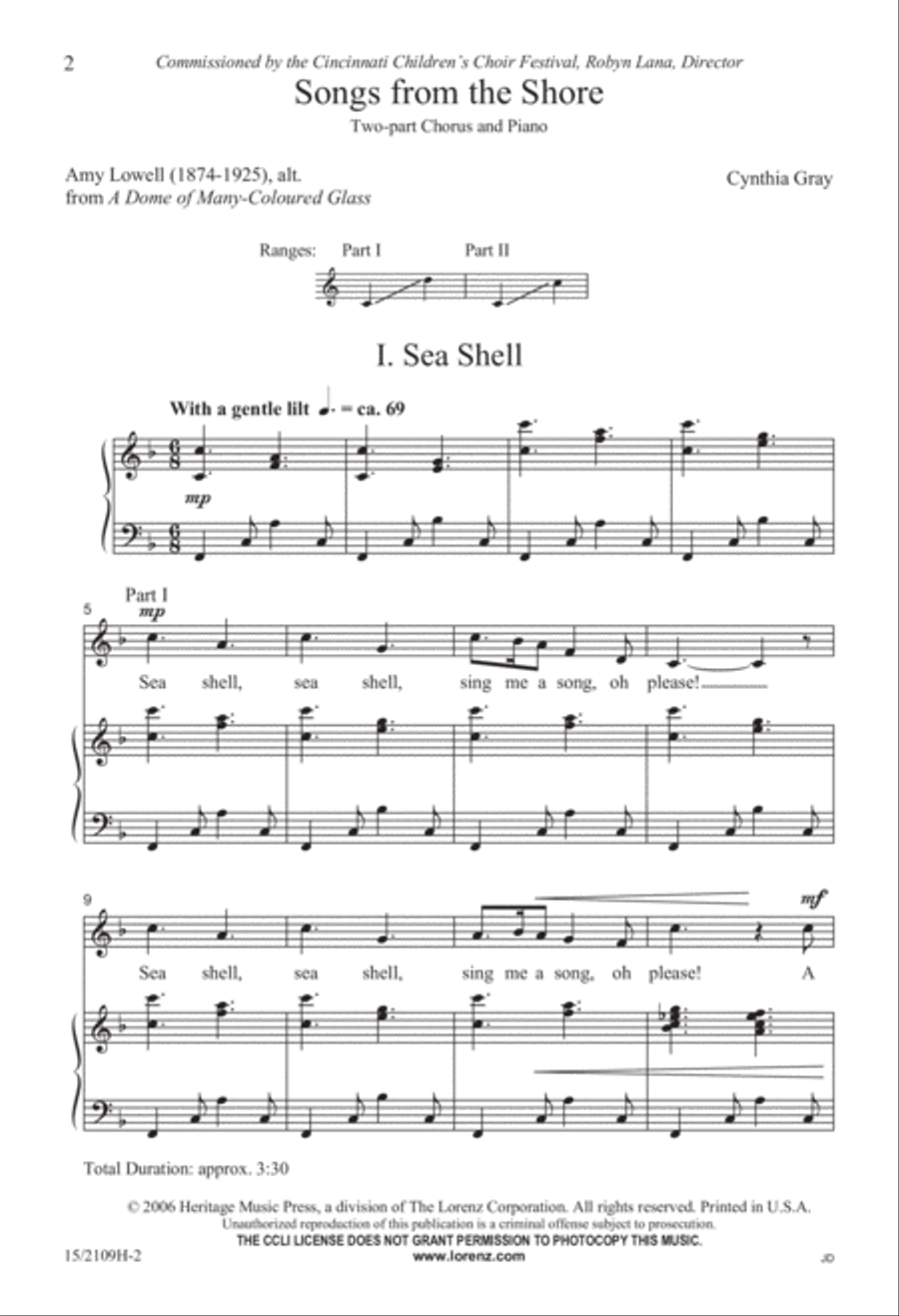 Songs from the Shore Songs from the Shore 2-Part scores gallery preview page 2
