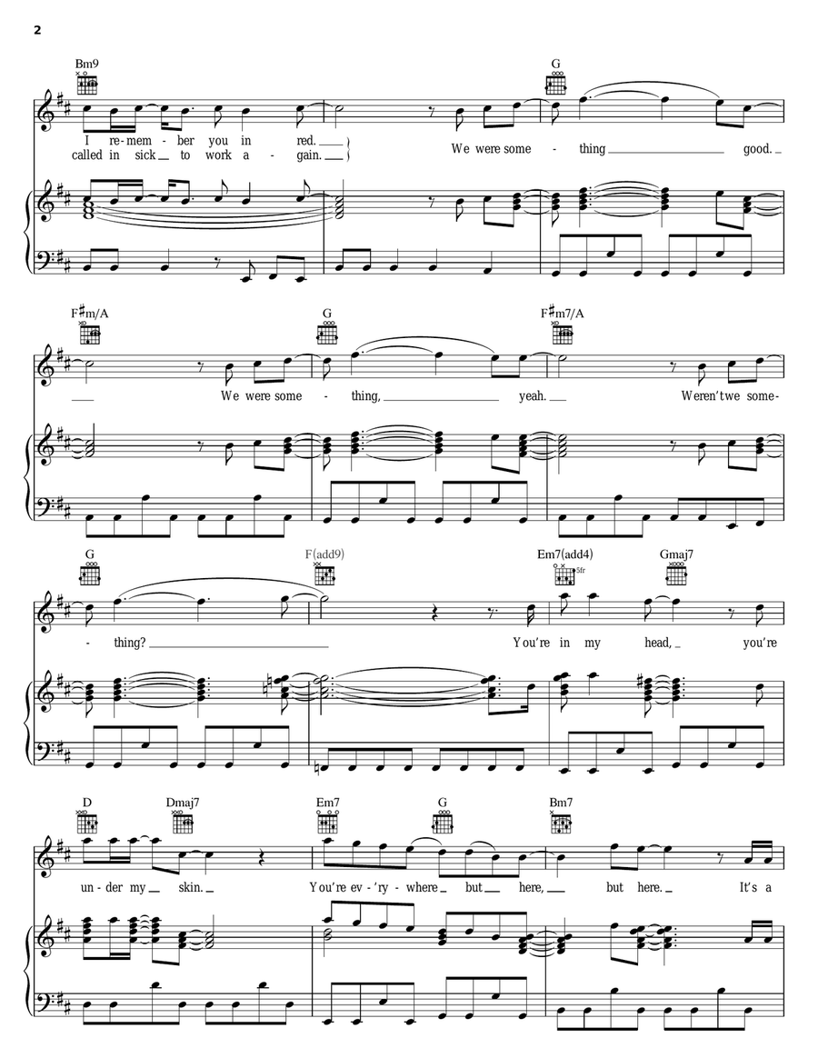 Everywhere But Here Everywhere But Here Piano, Vocal, Guitar scores gallery preview page 2