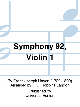 Book cover for Symphony 92, Violin 1