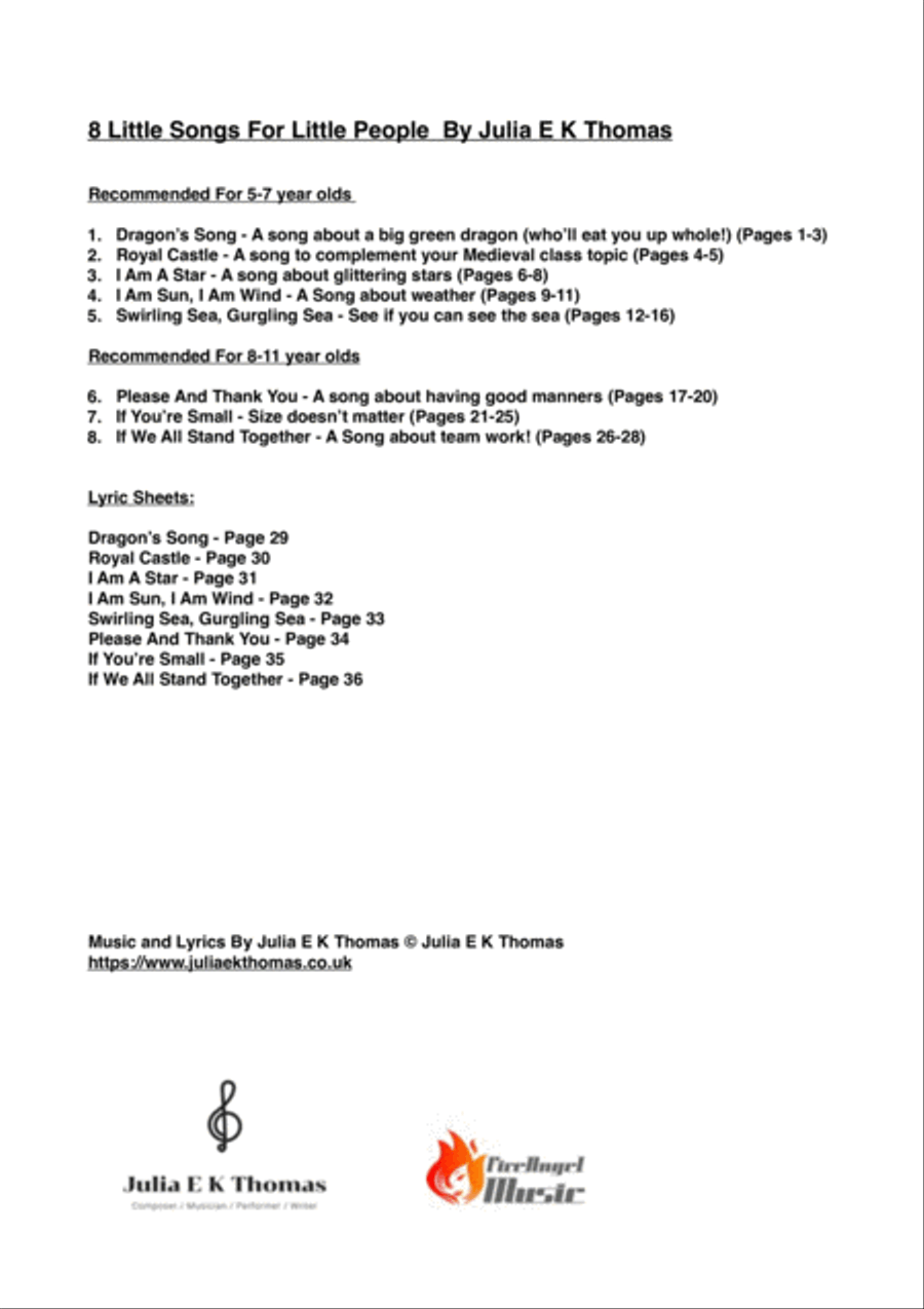 8 Little Songs For Little People Voice scores gallery preview page 2
