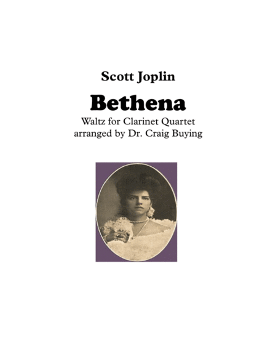 Joplin: Bethena Concert Waltz for Clarinet Quartet Clarinet Quartet scores gallery preview page 1