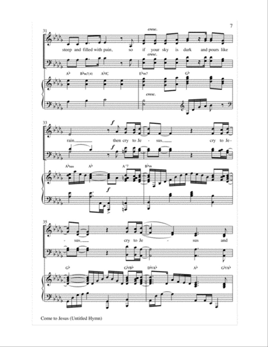 Come to Jesus (Untitled Hymn) 4-Part scores gallery preview page 8
