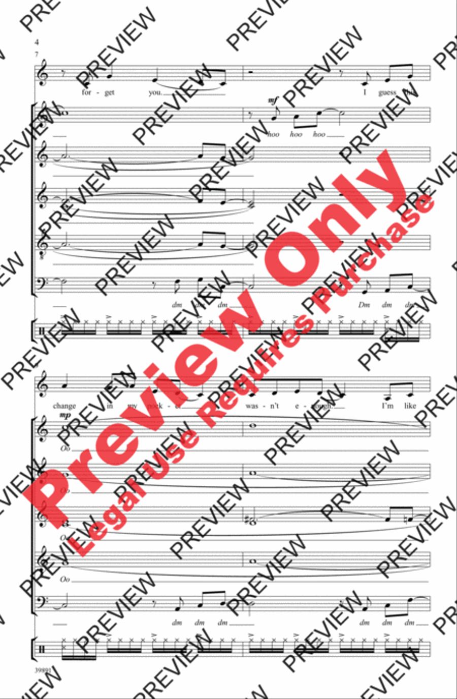 Forget You 4-Part scores gallery preview page 4