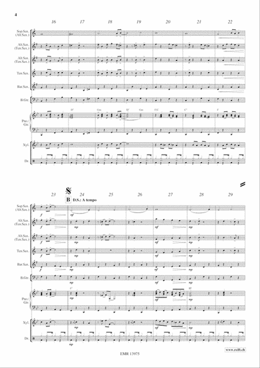 Christmas Swing Saxophone Quintet scores gallery preview page 5