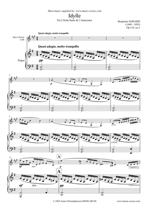 Book cover for Godard - Idylle - No.2 from Op. 116 Suite de 3 Morceaux - Bass Clarinet