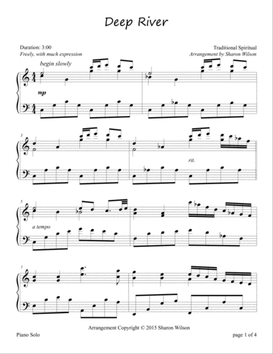 Deep River Piano Solo scores gallery preview page 2