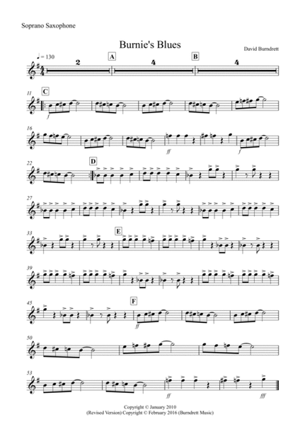 Burnie's Blues for Saxophone Quartet image number null