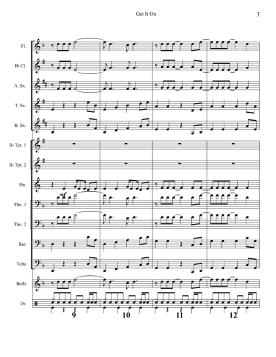 Get It On (In The Morning) Marching Band scores gallery preview page 3