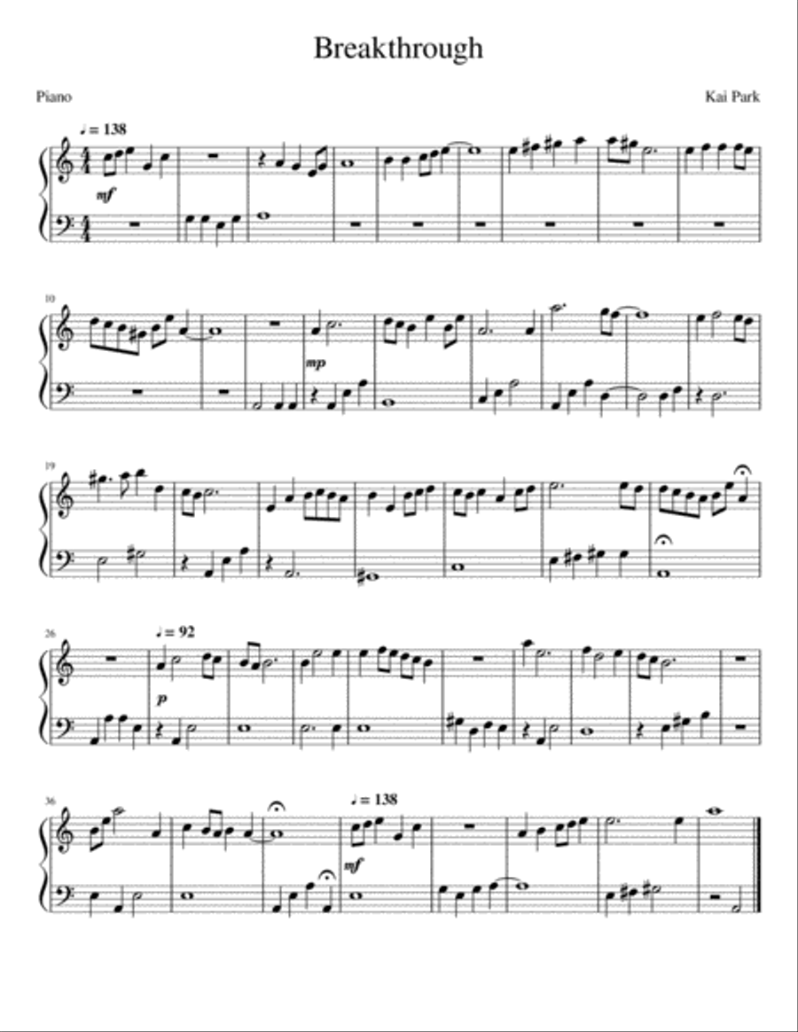 Breakthrough Piano Solo scores gallery preview page 1