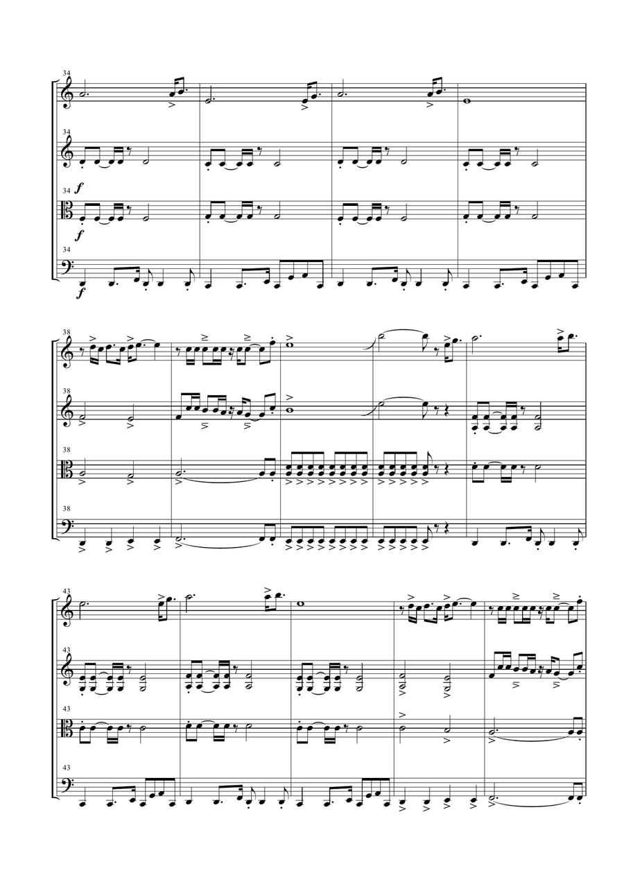 Gonna Fly Now String Quartet scores gallery preview page 6