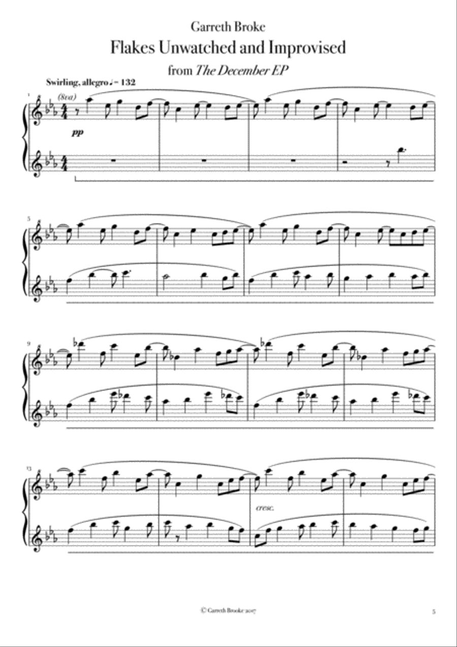 Flakes Unwatched And Improvised Piano Solo scores gallery preview page 2
