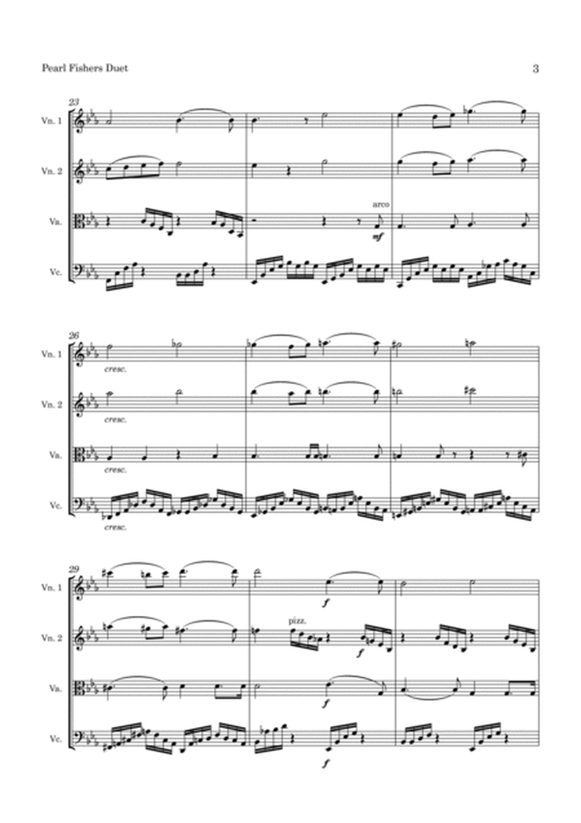 Bizet Pearl Fisher's Duet for String Quartet image number null