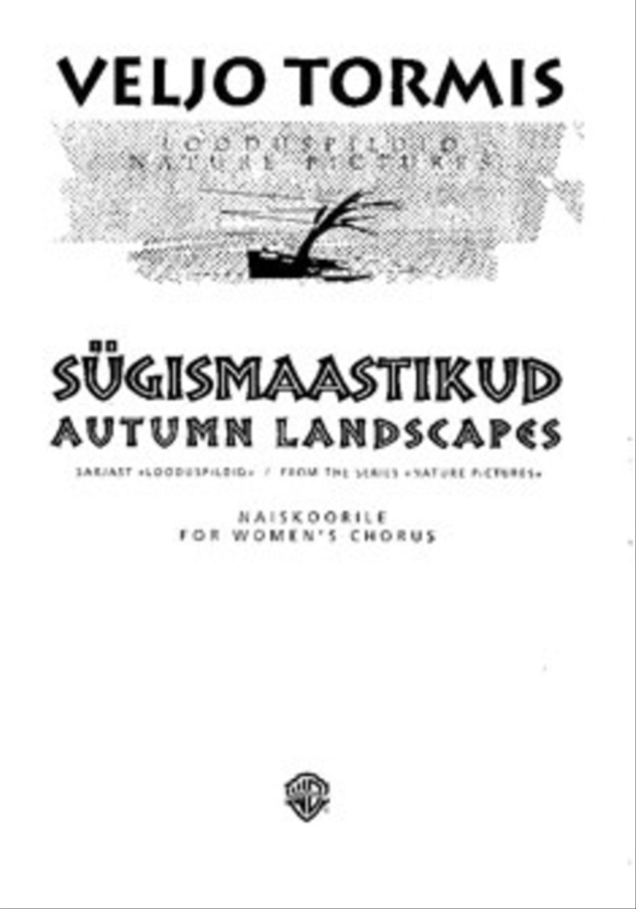 Sugismaastikud / Autumn Landscapes (female choir) SSAA scores gallery preview page 1