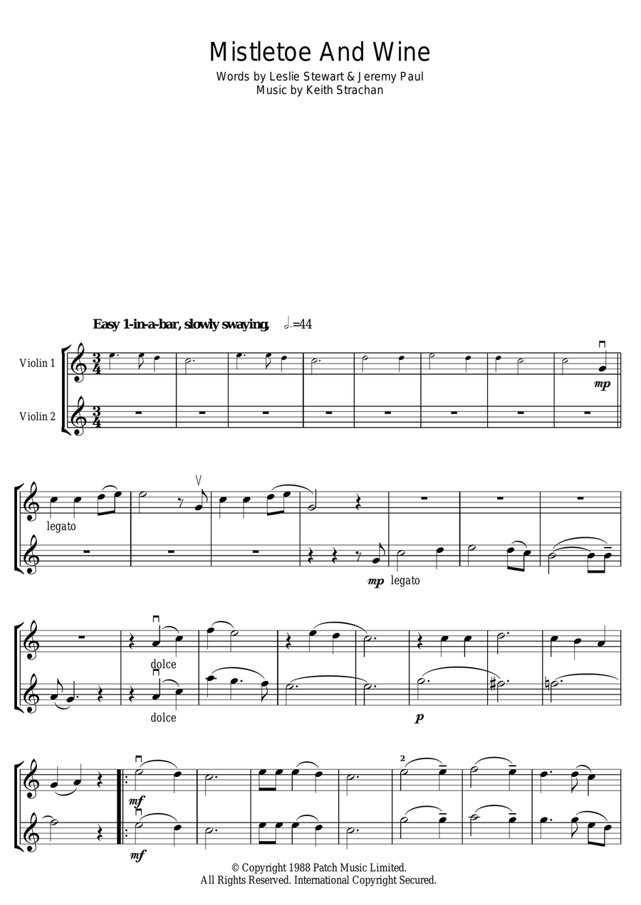 Mistletoe And Wine Mistletoe And Wine String Duet scores gallery preview page 1