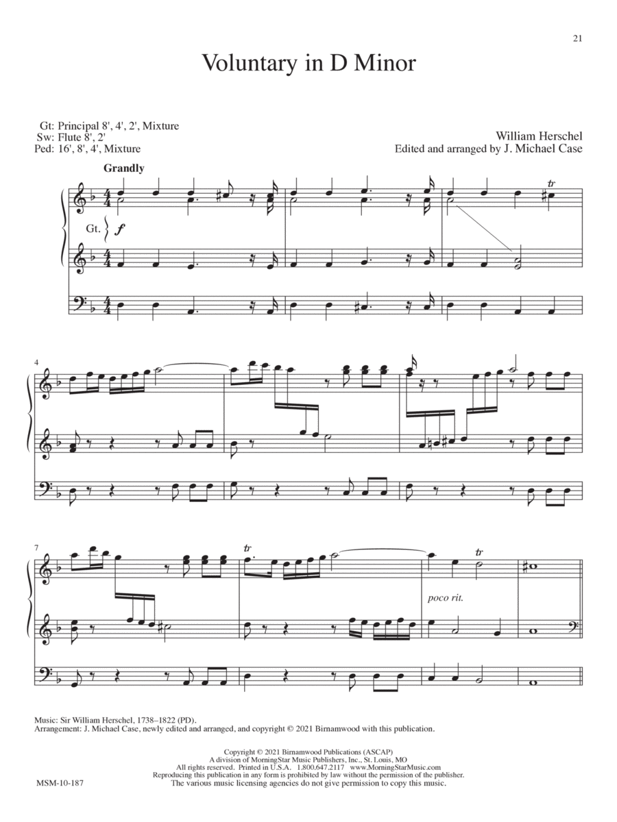 Voluntary in D Minor Organ scores gallery preview page 1