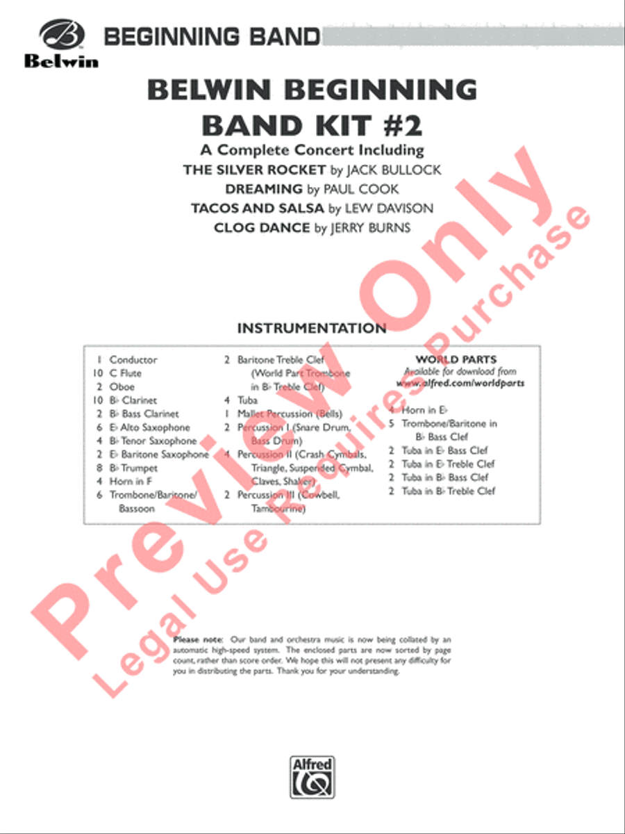 Belwin Beginning Band Kit #2 Concert Band scores gallery preview page 2