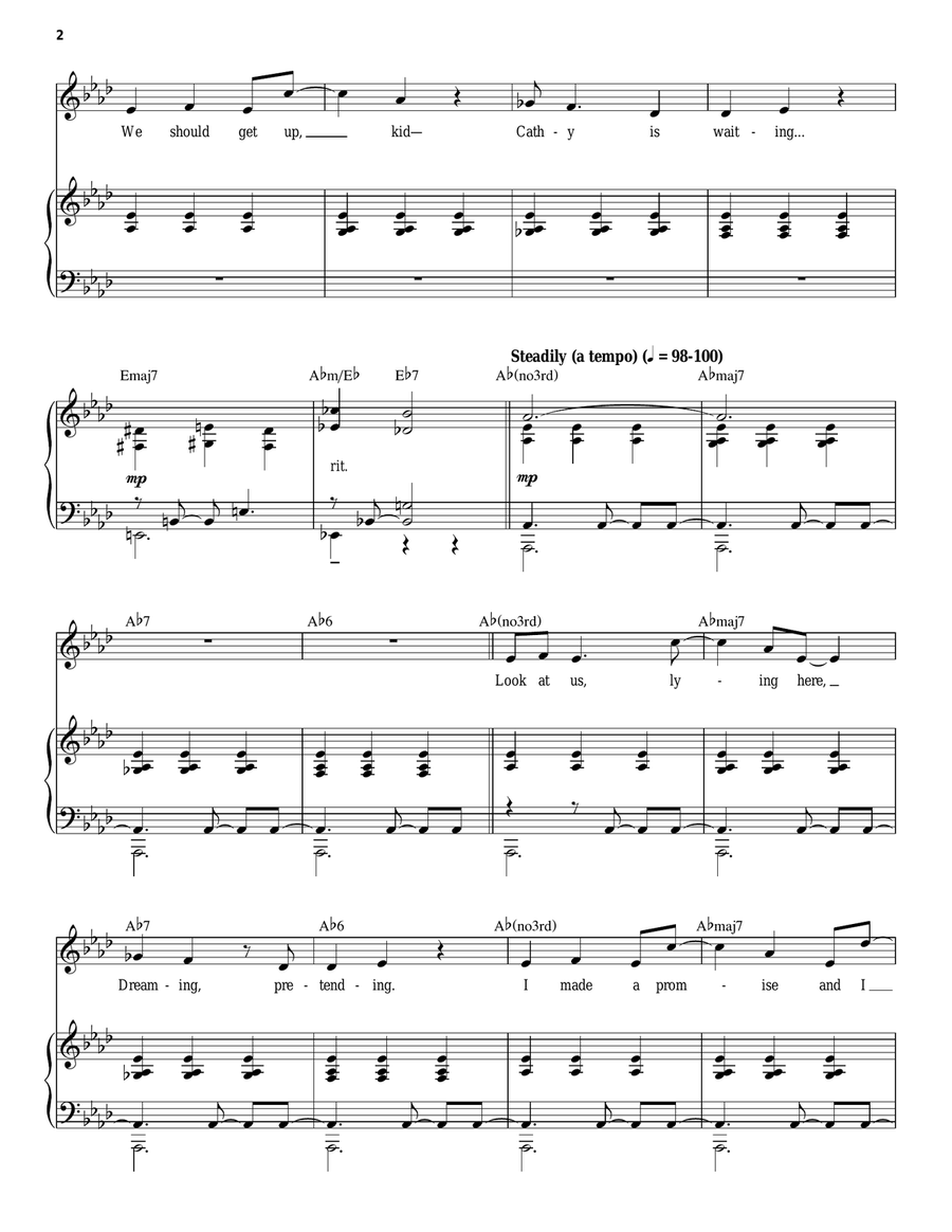 Nobody Needs To Know (from The Last 5 Years) Piano, Vocal, Guitar scores gallery preview page 2