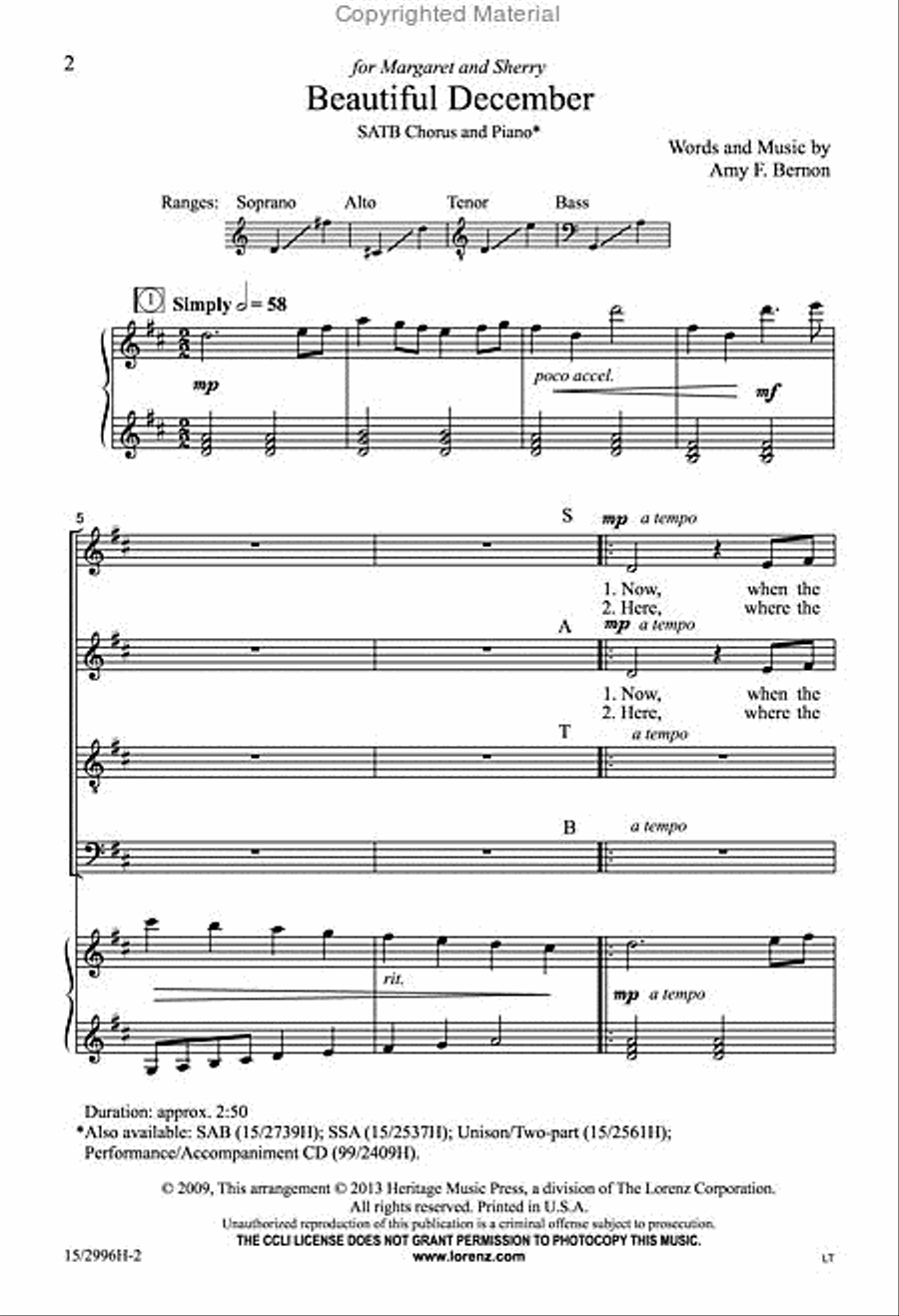 Beautiful December Beautiful December 4-Part scores gallery preview page 2