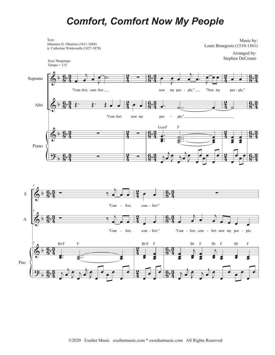 Comfort, Comfort Now My People (Duet for Soprano and Alto solo) Alto Voice scores gallery preview page 2