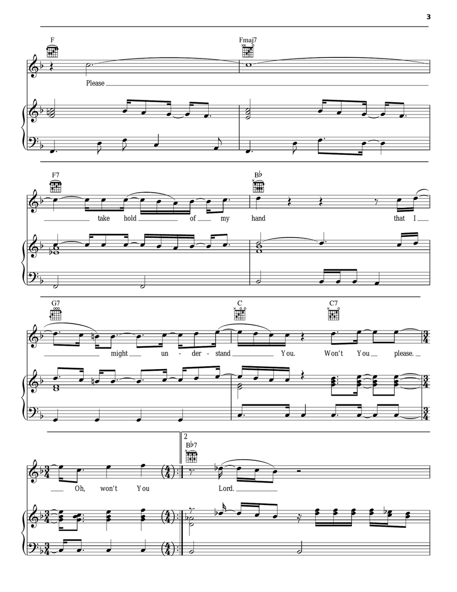 Give Me Love (Give Me Peace On Earth) Piano, Vocal, Guitar scores gallery preview page 3