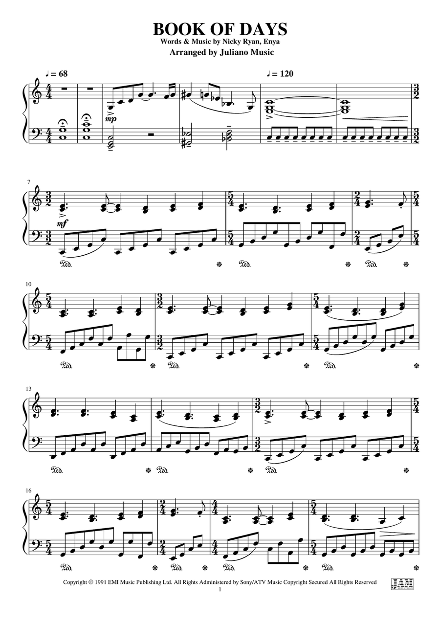 Book Of Days Book Of Days Easy Piano scores gallery preview page 3